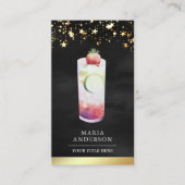 Waterverf van goudvruchten Kleurrijke vruchtensap Visitekaartje (Voorkant)