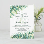 Waterverf van groene Fern Foliage Kaart (Staand voorkant)