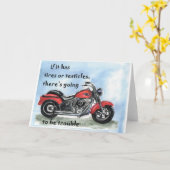 waterverf van Harley Fat Tire motorfiets Kaart (Gele Bloem)