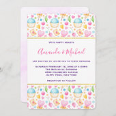 Waterverf van hart en liefde kaart (Voorkant / Achterkant)