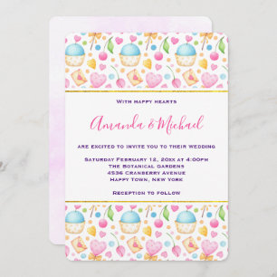 Waterverf van hart en liefde kaart