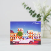 Waterverf van Havana Cuba Briefkaart (Staand voorkant)