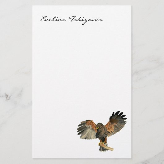 Waterverf van Hawk Flapping Wings Briefpapier (Voorkant)