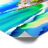 Waterverf van het Beach Village Poster (Hoek)