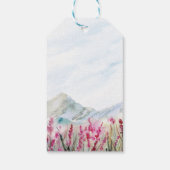 Waterverf van het Bergbruiloft Cadeaulabel (Achterkant)