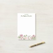 Waterverf van het bureau van Flower Border Sticky Post-it® Notes (Op bureau)