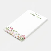 Waterverf van het bureau van Flower Border Sticky Post-it® Notes (Schuin)