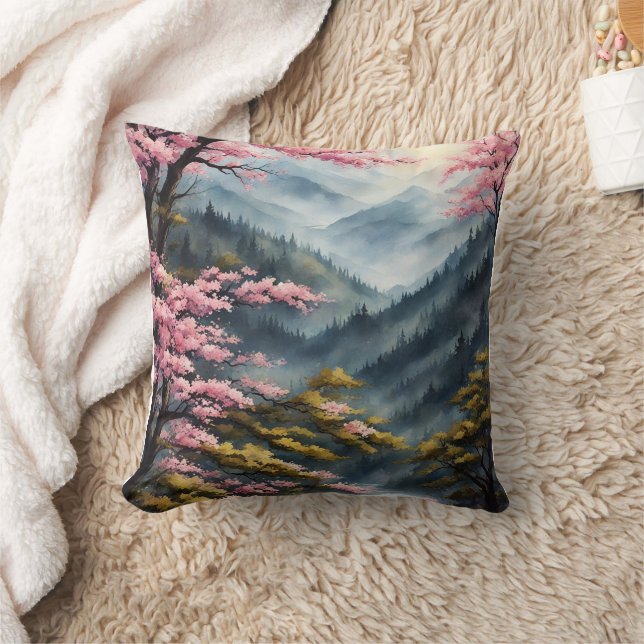  Waterverf van het Cherry Blossom Forest Kussen (Deken)