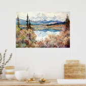 Waterverf van het Denali National Park Poster (Keuken)