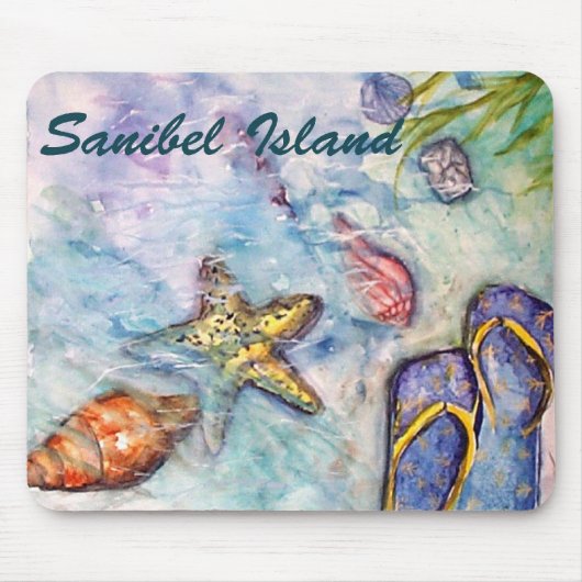 Waterverf van het eiland Florida Art Muismat (Voorkant)