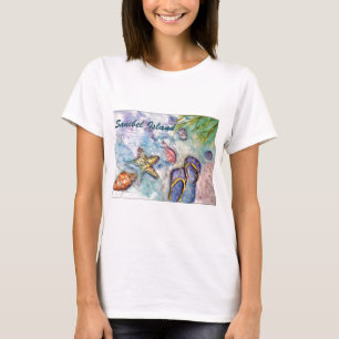 Waterverf van het eiland Florida Art T-shirt