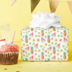 Waterverf van het fruitpatroon cadeaupapier
