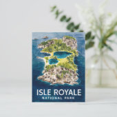 Waterverf van het Isle Royale National Park Feestdagenkaart (Staand voorkant)