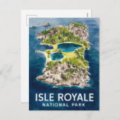 Waterverf van het Isle Royale National Park Feestdagenkaart (Voorkant / Achterkant)