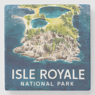 Waterverf van het Isle Royale National Park Stenen Onderzetter