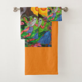 Waterverf van het leven dans Joy Love Art Bad Handdoek