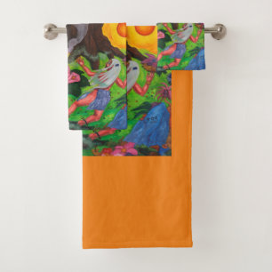Waterverf van het leven dans Joy Love Art Bad Handdoek