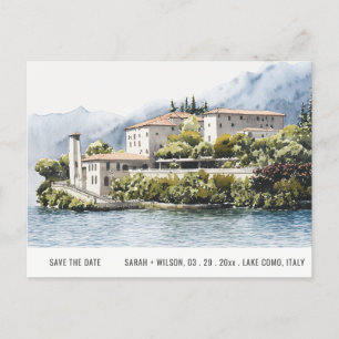 Waterverf van het meer Como Northern Italië Briefkaart