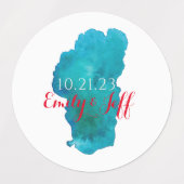 Waterverf van het meer van Tahoe Wedding Favor Lab Labels (Design 1)