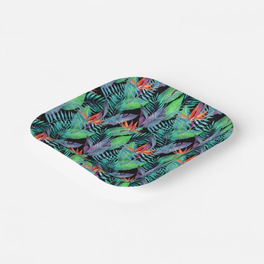 Waterverf van het paradijs papieren bordje (Gebogen)