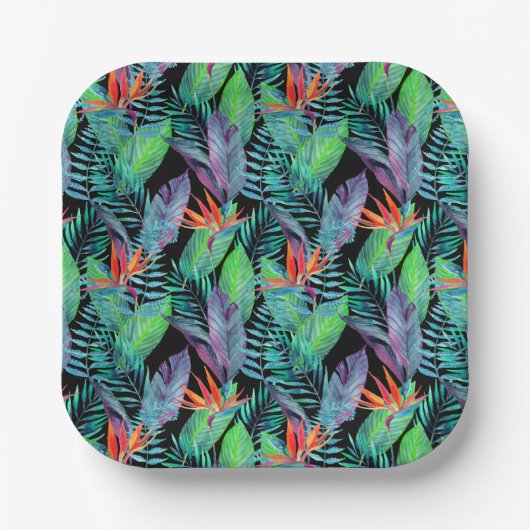 Waterverf van het paradijs papieren bordje (Voorkant)