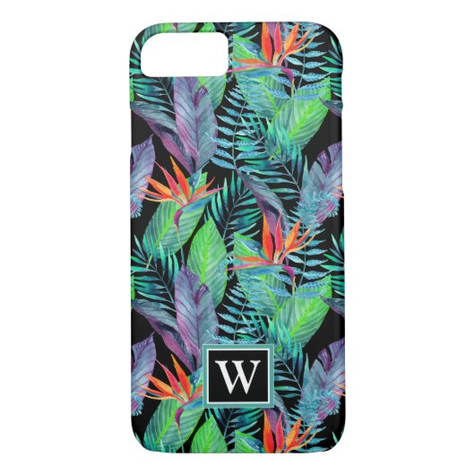 Waterverf van het paradijs | Voeg je Initiaal toe Case-Mate iPhone Case (Achterkant)