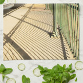 Waterverf van het platform van het treinstation va theedoek (Gevouwen)