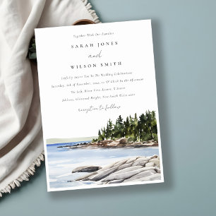 Waterverf van het Raketpijngebergte Seascape Weddi Kaart