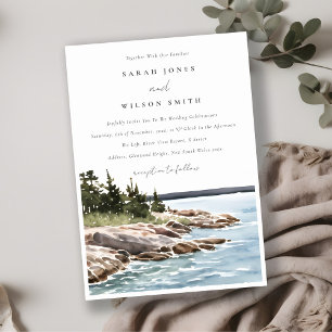 Waterverf van het Raketpijngebergte Seascape Weddi Kaart