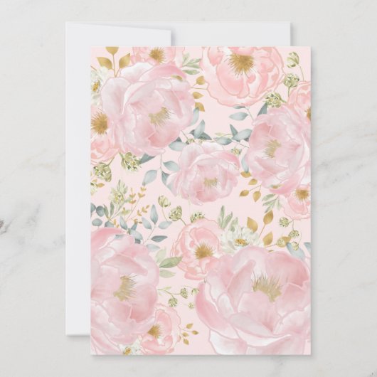 Waterverf van het roze goudmonogram kaart (Achterkant)