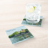 Waterverf van het Sherwood Point van het Deurdistr Glazen Onderzetter (Schuin)