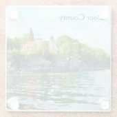 Waterverf van het Sherwood Point van het Deurdistr Glazen Onderzetter (Achterkant)