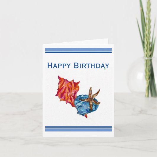 waterverf van het strand van Seashell Bedankkaart (Voorkant)