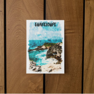 Waterverf van het tropische eiland Guadeloupe Briefkaart
