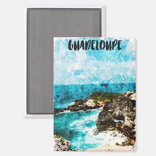 Waterverf van het tropische eiland Guadeloupe Magneet