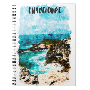 Waterverf van het tropische eiland Guadeloupe Notitieboek