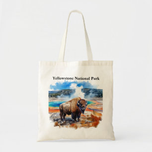 Waterverf van het Yellowstone National Park Tote Bag