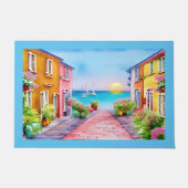 Waterverf van het zondstdorp Seaside Deurmat (Voorkant)