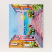 Waterverf van het zondstdorp Seaside Legpuzzel (Verticaal)