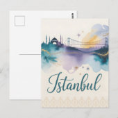 Waterverf van Istanboel Briefkaart (Voorkant / Achterkant)
