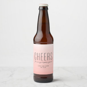 Waterverf van kaaskoraal op bestemming bruiloft bier etiket