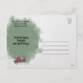 Waterverf van kerstontwerp voor kardinalen feestdagenkaart (Achterkant)