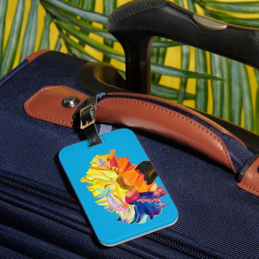 Waterverf van kleurrijke anjers bagagelabel (Voorkant Insitu 1)