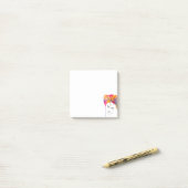 Waterverf van kleurrijke dame met schimmelhaar post-it® notes (Op bureau)