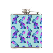 Waterverf van konijnenpatroon heupfles (Achterkant)