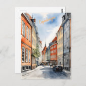 Waterverf van kopenhagen briefkaart (Voorkant / Achterkant)