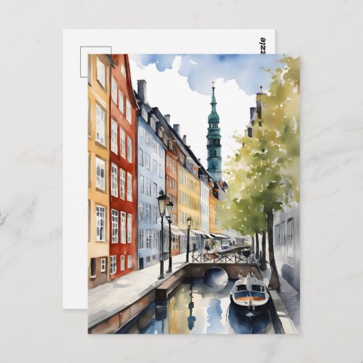 Waterverf van kopenhagen briefkaart (Voorkant / Achterkant)