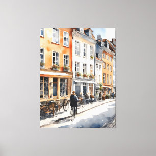 Waterverf van kopenhagen canvas afdruk