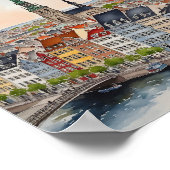Waterverf van kopenhagen-denemarken poster (Hoek)