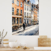 Waterverf van kopenhagen poster (Keuken)